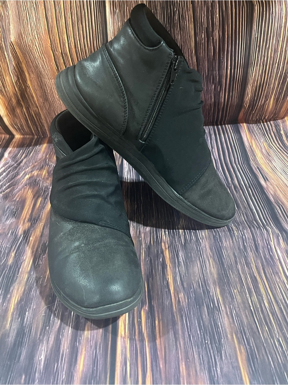 Clark's black cloudsteppers booties Shoes womens size 8 M Zip up side